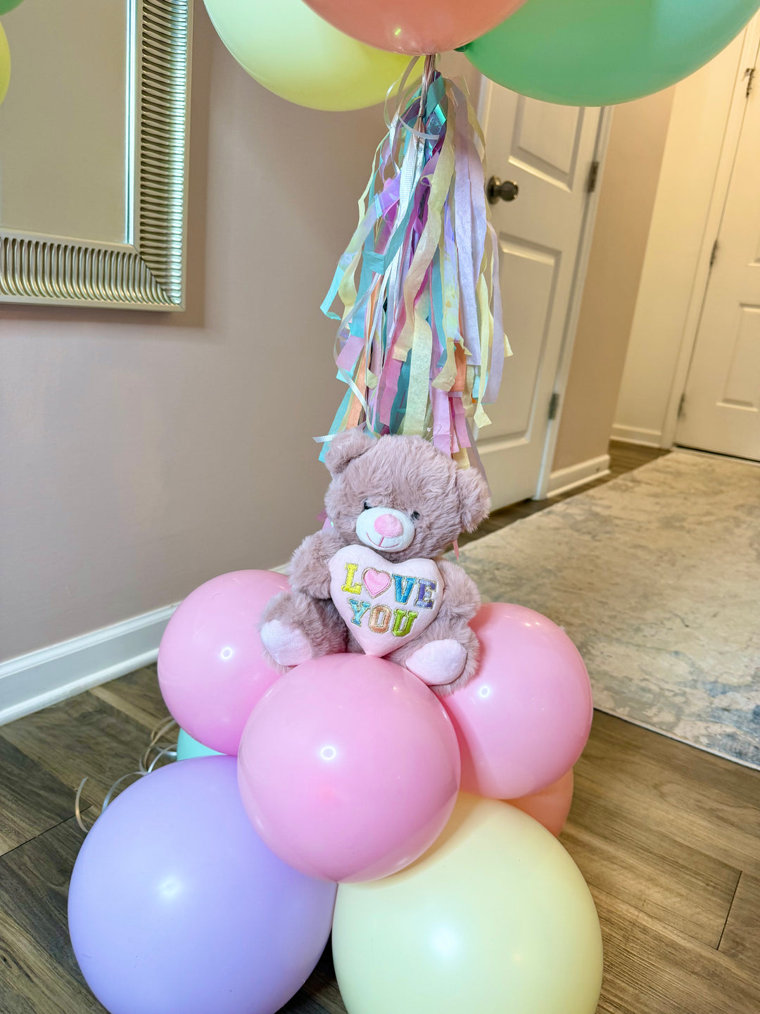 Valentine's  Day Bear Hugs - Helium Bouquet
