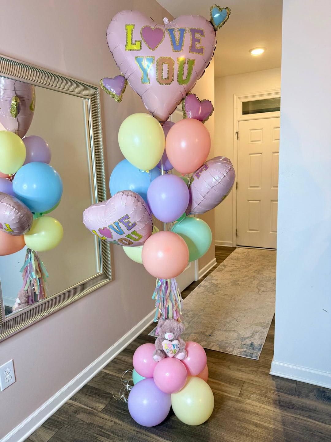 Valentine's  Day Bear Hugs - Helium Bouquet